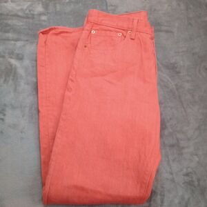 Levis‎ 501 Jeans Men 34x29 Coral Tangerine Orange Straight Leg Denim Pants
